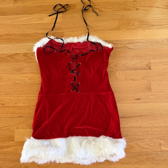 Sexy Mrs Claus Costume Mini Dress with Flashing LED Lights Size XL - Picture 5 of 10
